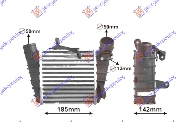 Интеркулер 1.8 TURBO бензин 1.4/1.9 TDi дизел (185x190x65)